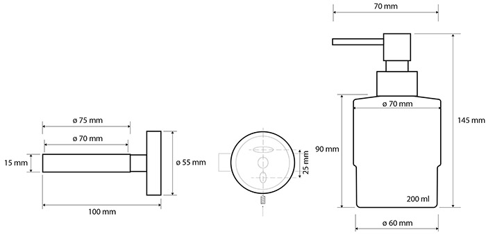 Настенный дозатор для жидкого мыла (стекло) вариант MINI Bemeta Neo 104109115