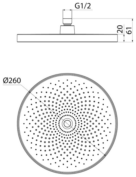 Душевая насадка верхняя круглая, хром, SpaHome, IDDIS, SPA26CPi64
